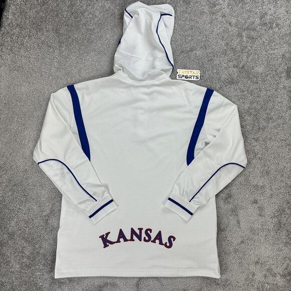 Kansas Jayhawks PE Basketball Shooting Shirt Mens Medium White Adidas Team Issue - Picture 2 of 12